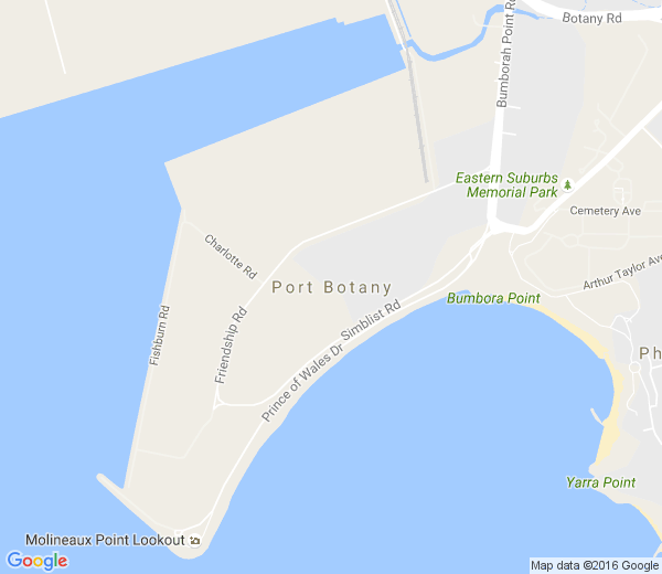 Map of PORT BOTANY NSW