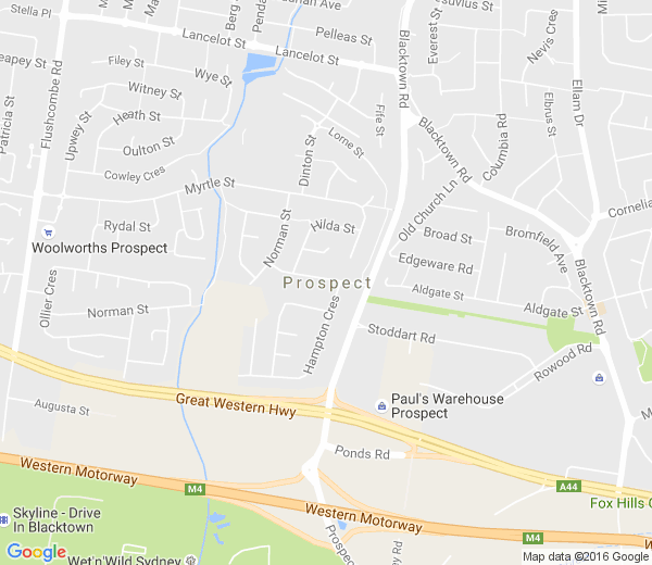 Map of PROSPECT NSW