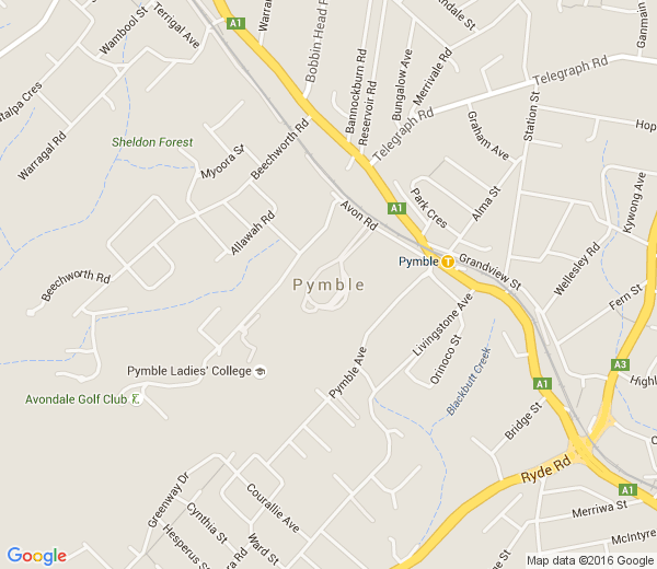 Map of PYMBLE NSW