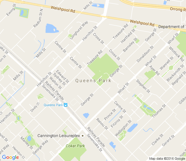 Map of QUEENS PARK EAST WA