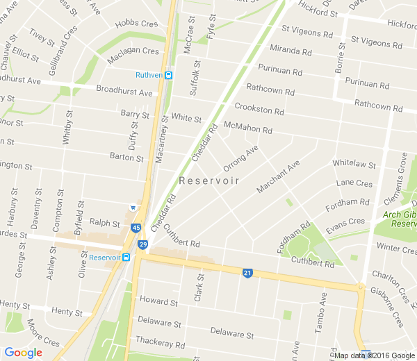 Map of RESERVOIR VIC