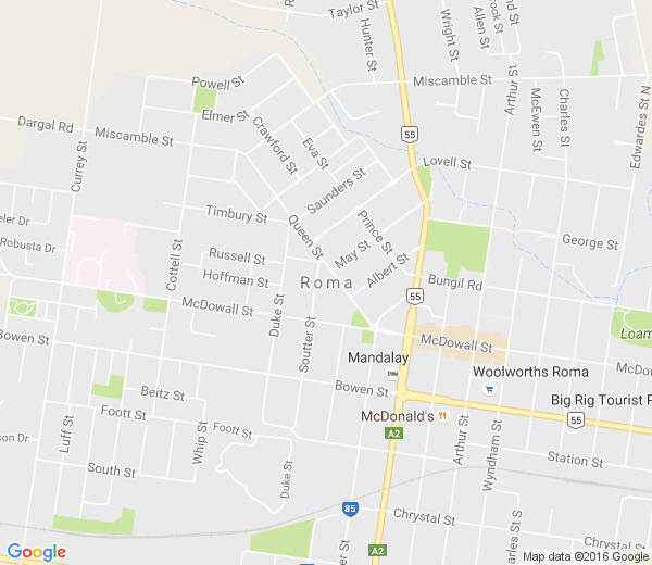 Map of ROMA QLD