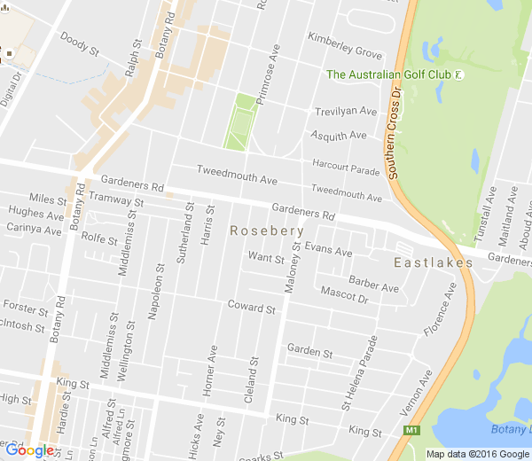 Map of ROSEBERY NSW