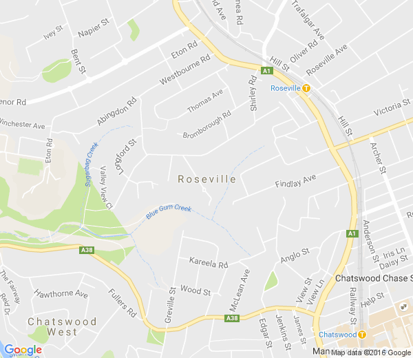Map of ROSEVILLE NSW