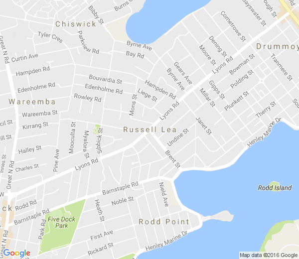 Map of RUSSELL LEA NSW