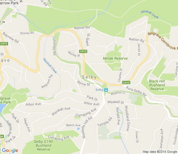 Map of SELBY VIC