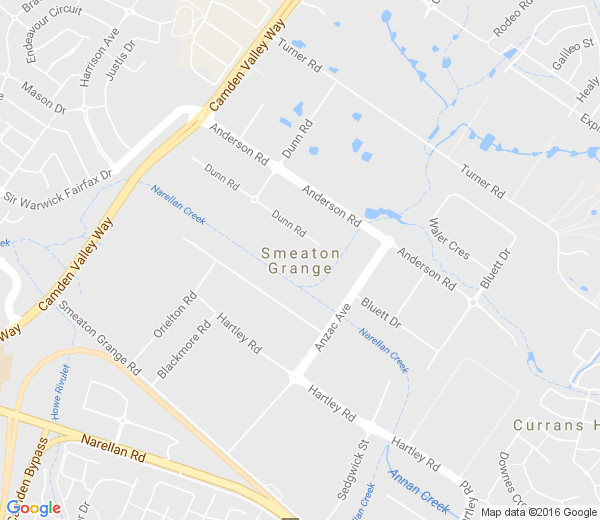 Map of SMEATON GRANGE NSW