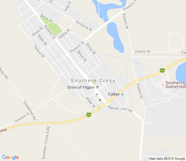 Map of SOUTHERN CROSS WA