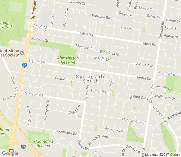 Map of SPRINGVALE SOUTH VIC