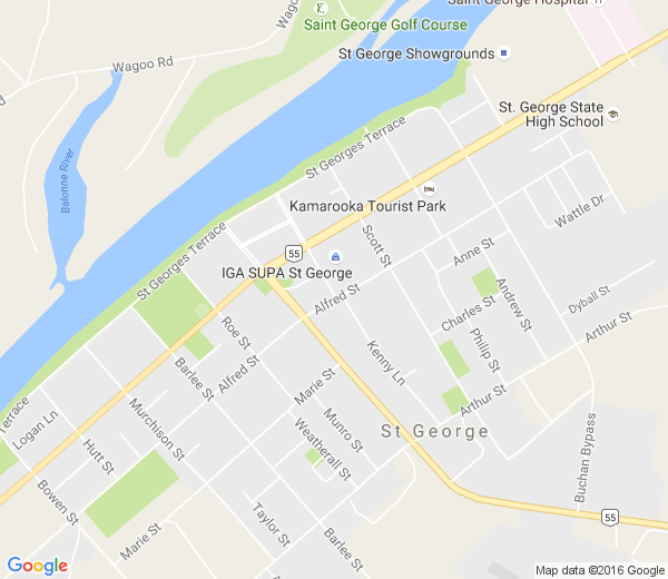 Map of ST GEORGE QLD