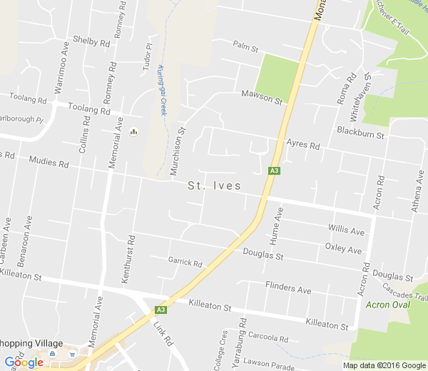 Map of ST IVES NSW