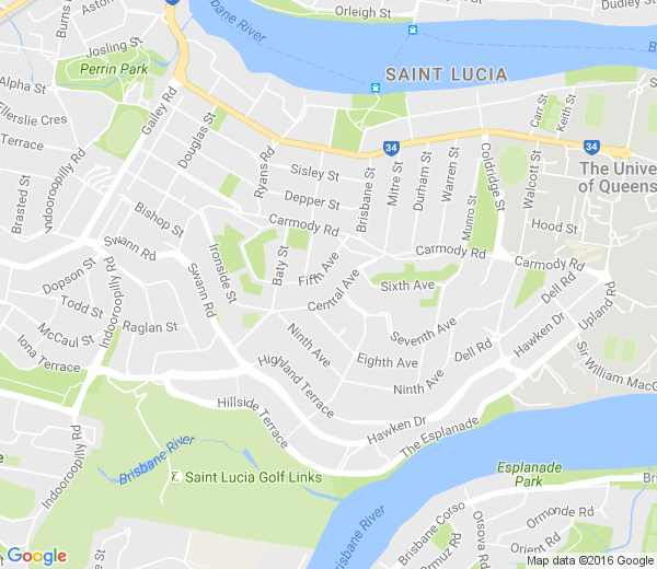 Map of ST LUCIA QLD