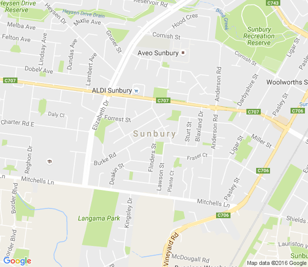 Map of SUNBURY VIC