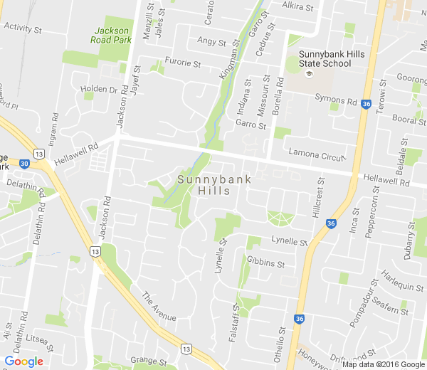 Map of SUNNYBANK HILLS QLD