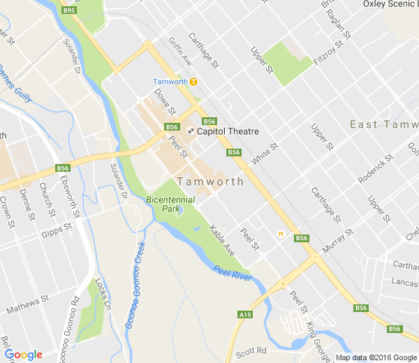 Map of TAMWORTH WEST NSW