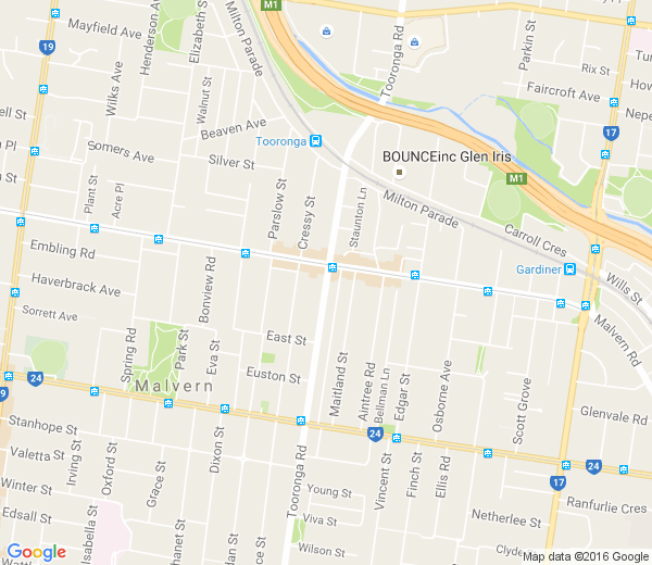 Map of TOORONGA VIA GLEN IRIS VIC