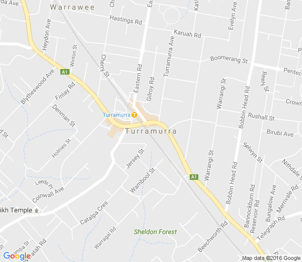 Map of TURRAMURRA SOUTH NSW