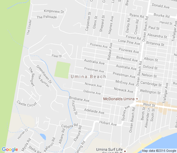 Map of UMINA BEACH NSW