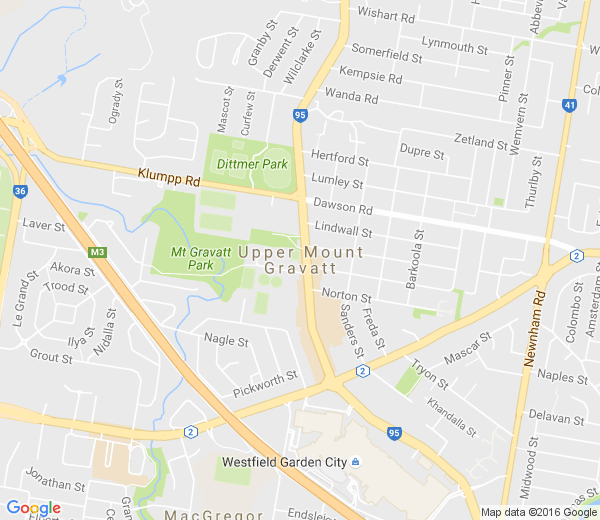 Map of UPPER MOUNT GRAVATT QLD