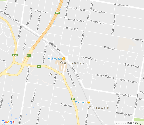 Map of WAHROONGA EAST NSW