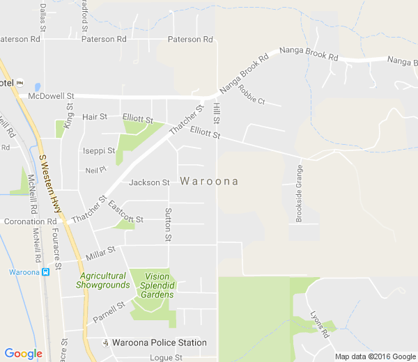 Map of WAROONA WA