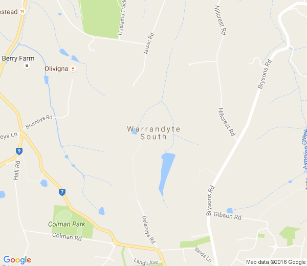 Map of WARRANDYTE SOUTH VIC