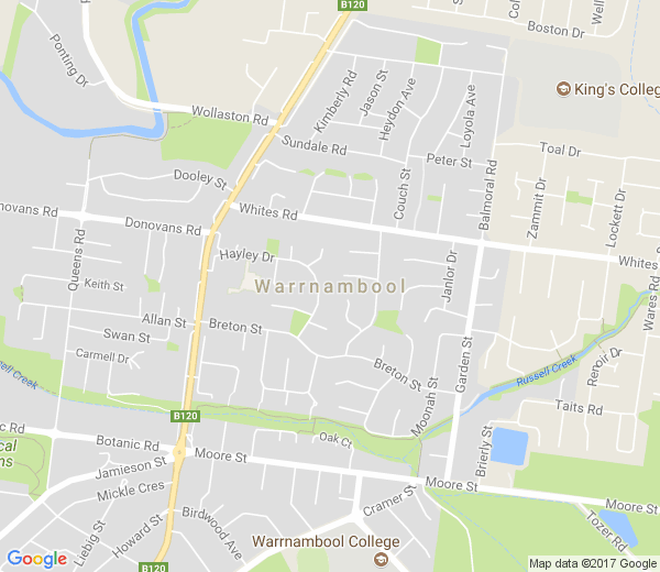 Map of WARRNAMBOOL VIC