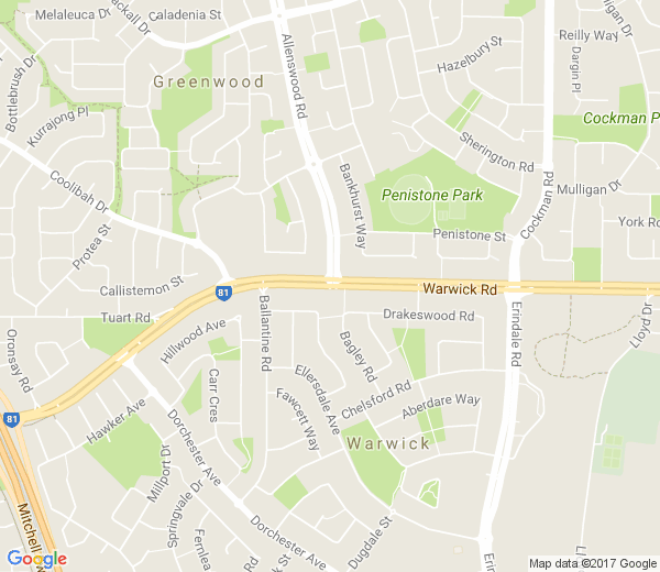 Map of WARWICK VIEWS WA