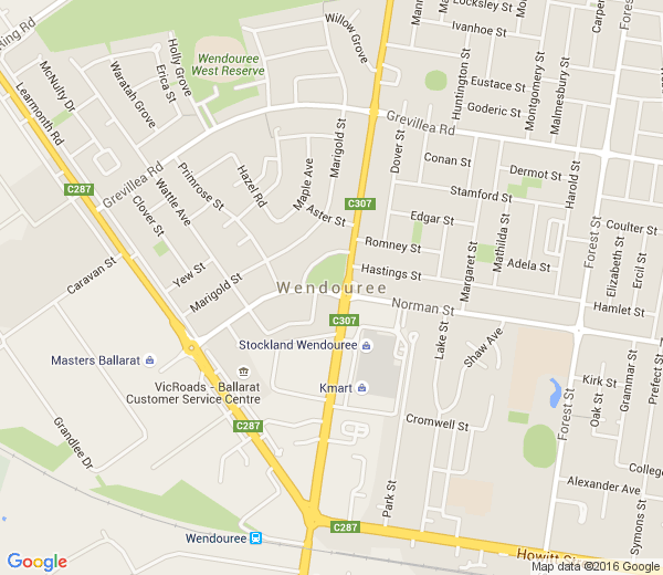 Map of WENDOUREE VIC