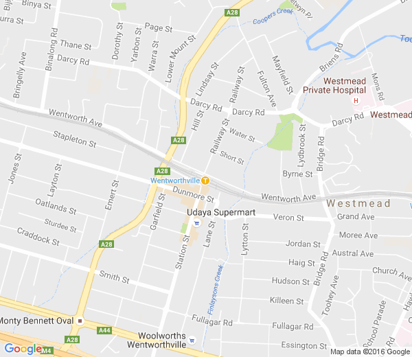Map of WENTWORTHVILLE NSW