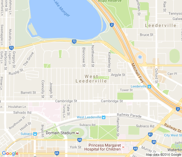 Map of WEST LEEDERVILLE WA