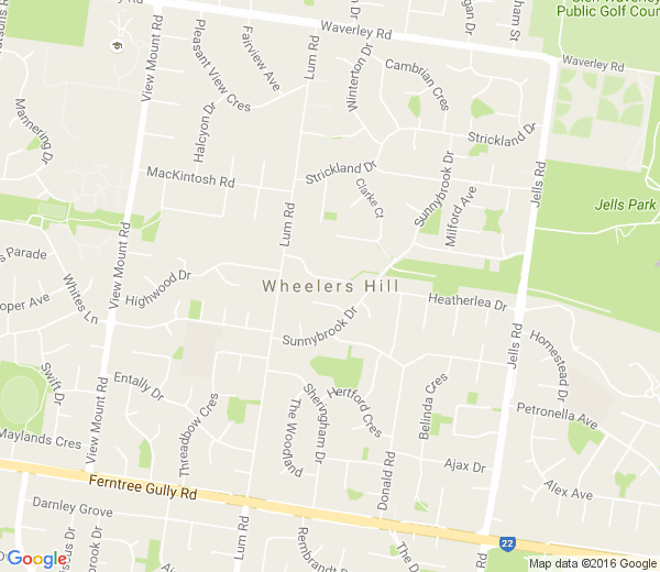 Map of WHEELERS HILL VIC