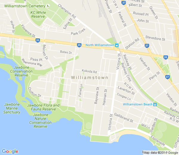 Map of WILLIAMSTOWN VIC