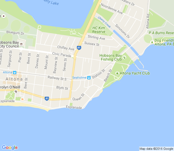 Map of WILLIAMSTOWN CENTRAL VIC