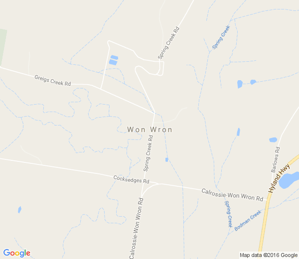 Map of WON WRON VIC