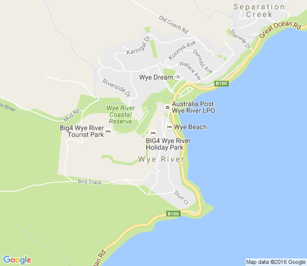 Map of WYE RIVER VIC