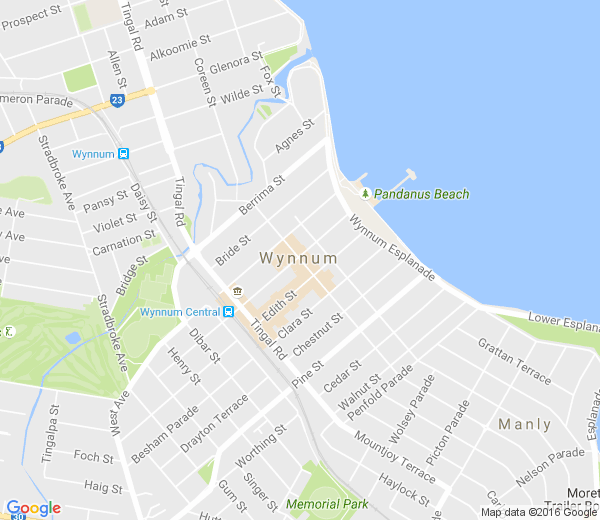 Map of WYNNUM CENTRAL QLD
