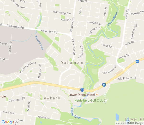 Map of YALLAMBIE VIC