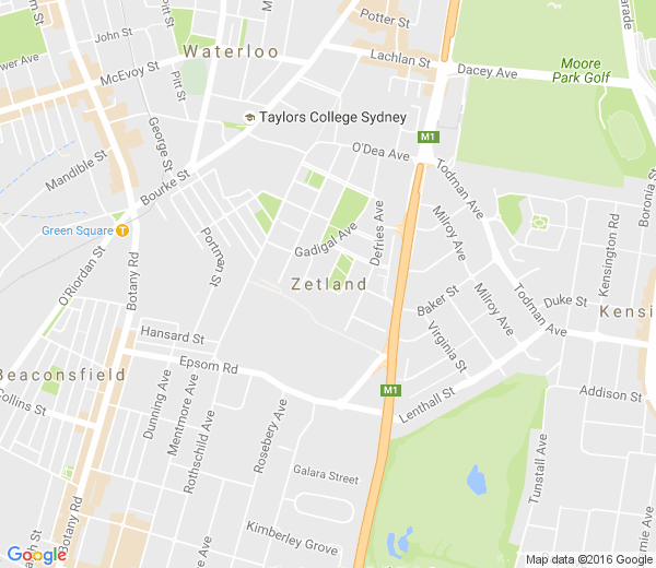 Map of ZETLAND NSW